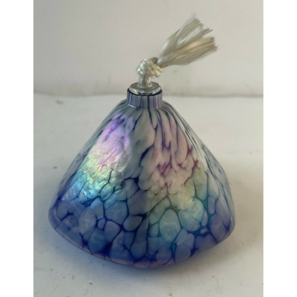 Vintage Glass Eye Studio GES Art‎ Glass Iridescent Oil Lamp Seattle WA